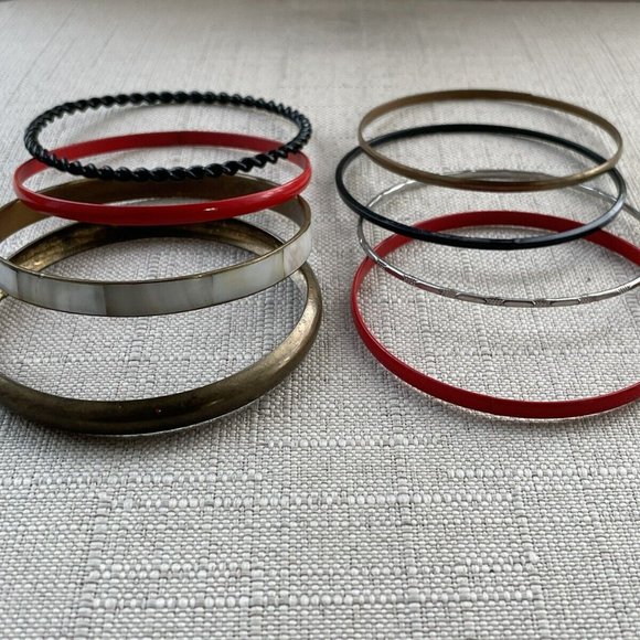 Women Bangles Multi Color Bracelet Fashion Wristband Jewelry Set Of 9 Bangles - Picture 8 of 12